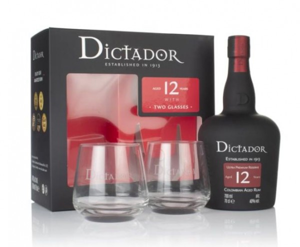 Dictador RUM 12 Years SET mit 2 Gläser 70 cl / 40 % Kolumbien
