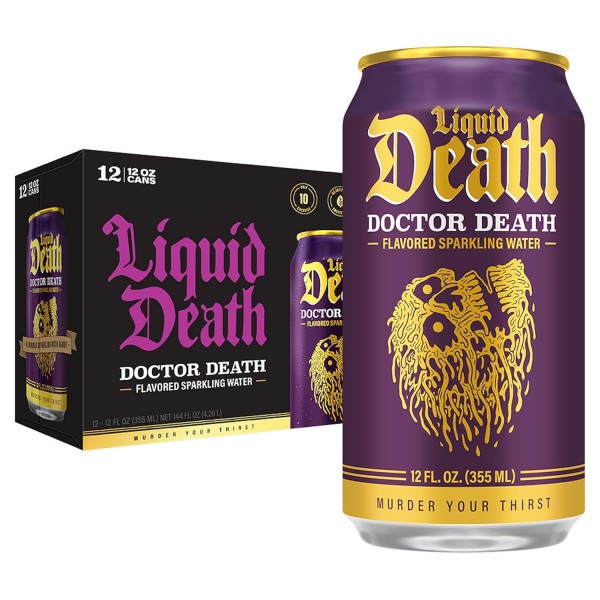 Liquid Death DOCTOR DEATH Flavoured Sparkling Water Kiste 24 x 355 ml USA