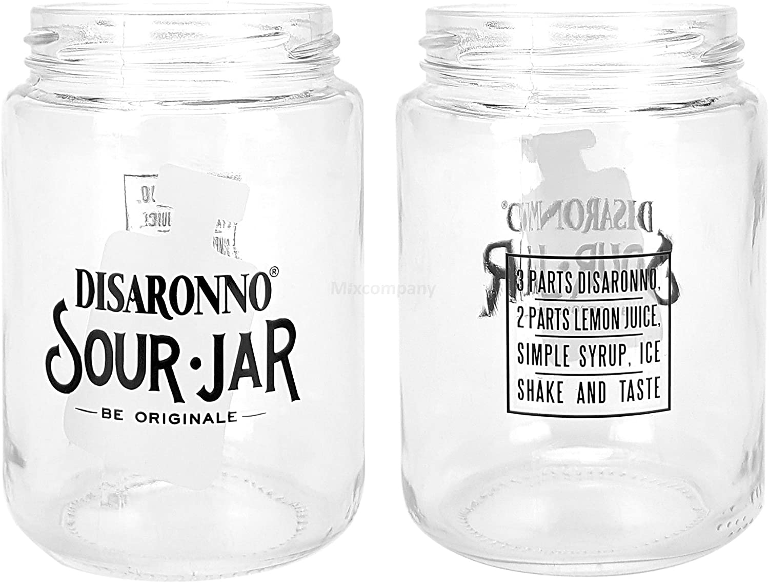 6 x Disaronno Glas Gläser Jar ohne Deckel Sour Cocktail Gastro Bar Deko NEU 
