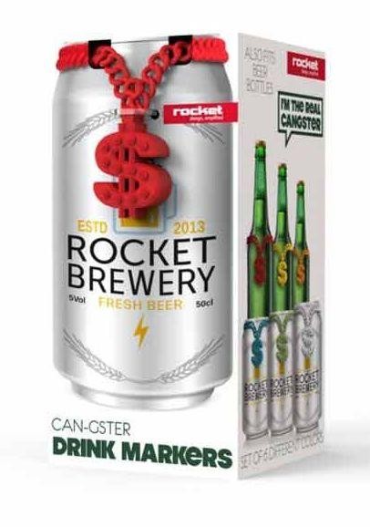 CAN GSTER Drink Markes Set of 6 by Rocket Design IT