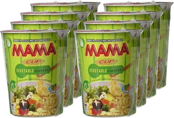 MAMA Instant Cup Noodle with Vegetable Flavor Box 12 x 70 Gramm Thailand