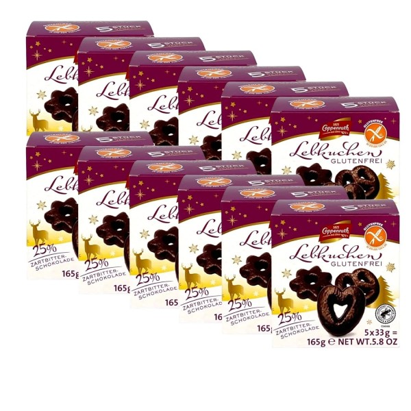 Coppenrath Lebkuchen Glutenfrei Karton 12 Packungen 5 x 33 Gramm Deutschland
