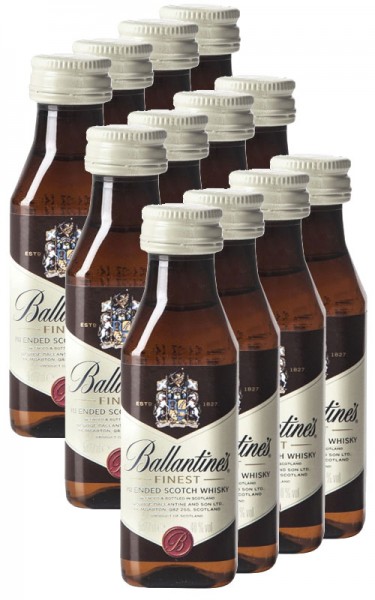 Ballantine's FINEST Blended Scotch Whisky MINIATURE PET Box 12 x 5 cl / 40 % Schottland