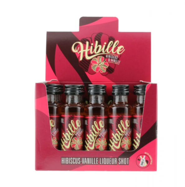 HIBILLE Hibiscus & Vanille Likör MINIATURE Box 25 x 2 cl / 21 % Schweiz