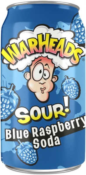 WARHEADS Sour BLUE RASPBERRY Soda 355 ml USA