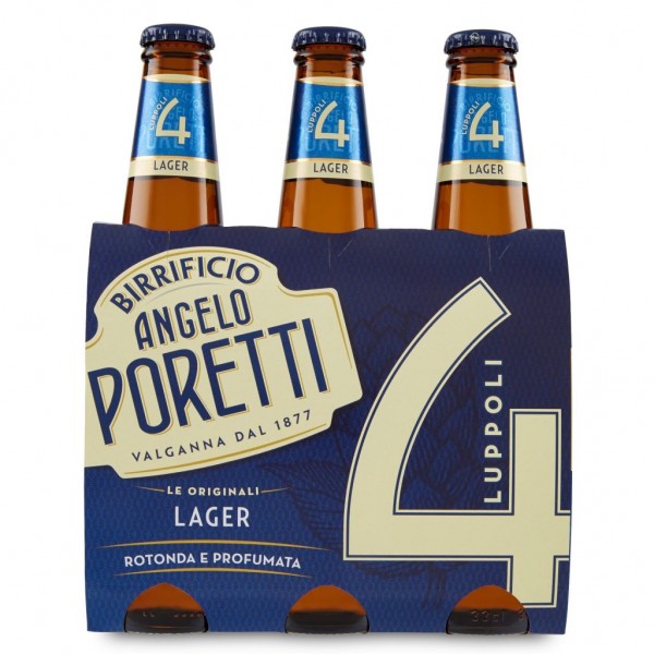 Birrificio ANGELO PORETTI 4 Luppoli Originale Lager 24 x 330 ml / 5.5 % Italien