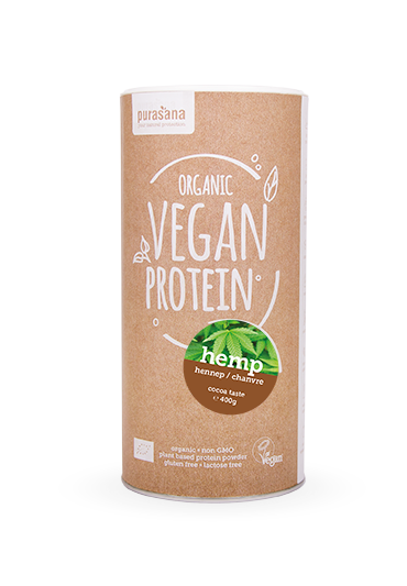Purasana Vegan protein HEMP COCOA - KAKAO 50 % 400 Gramm BIO