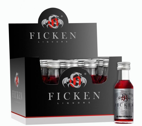 FICKEN Partyschnaps Jostabeeren Likör Box 20 x 2 cl / 15 % Deutschland