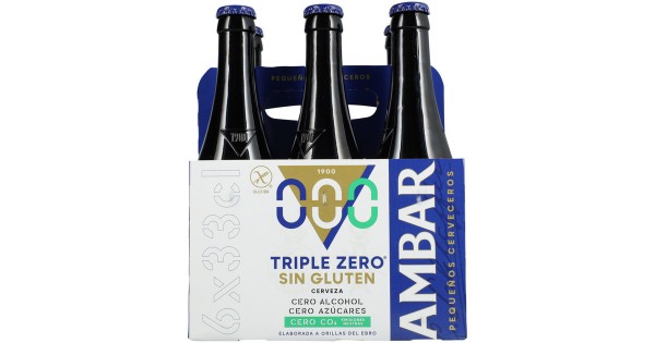 AMBAR Tripple Zero 0.0 % Alkoholfreie & Glutenfreies Bier Kiste 24 x 330 ml Spanien