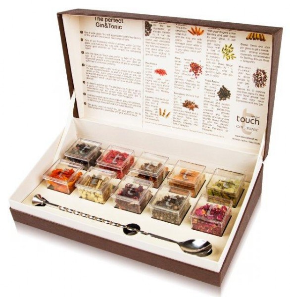Toque Special Touch GIN & TONIC Gourmet Set with 10 Botanicals and Bar Spoon