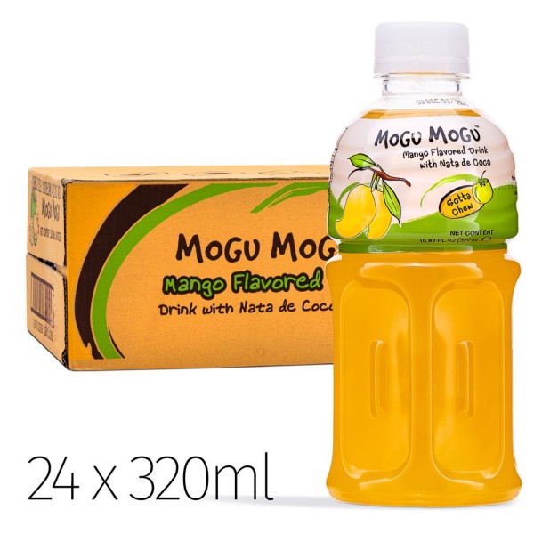MOGU MOGU MANGO Flavoured Drink With Nata De Coco Kiste 24 x 320 ml Thailand