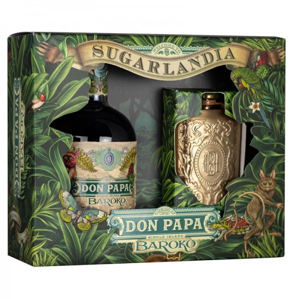DON PAPA BAROKO Rum Set mit Flaschmann 70 cl / 40 % Philippinen