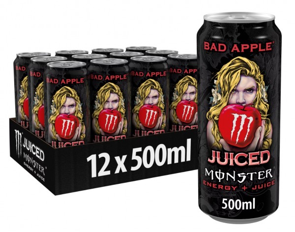 MONSTER Energy JUICED BAD APPLE Kiste 12 x 500 ml UK