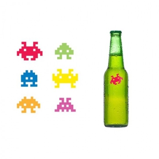 Kikkerland Space Invader Drink Markers 6 Stück