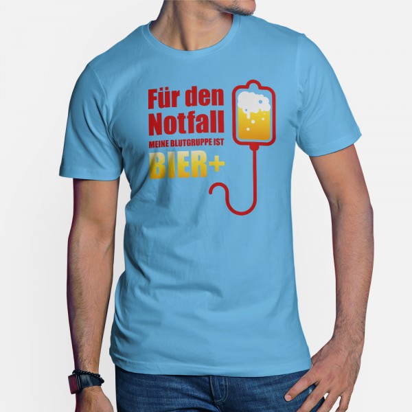 ShirtStar Premium NOTFALL BIER T-Shirt Herren Alaskan Blue div. Grössen