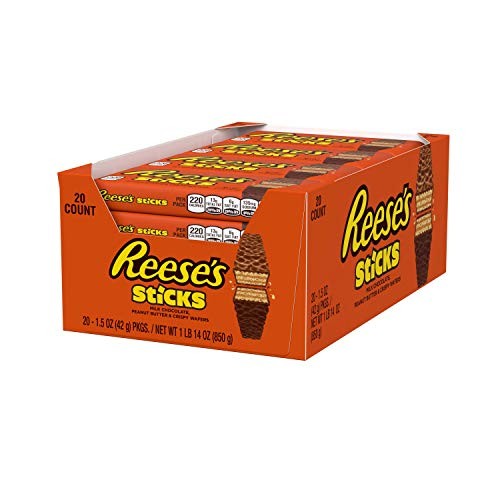 Reeses's STICKS Peanut Waffle Box 20 x 42 gram USA