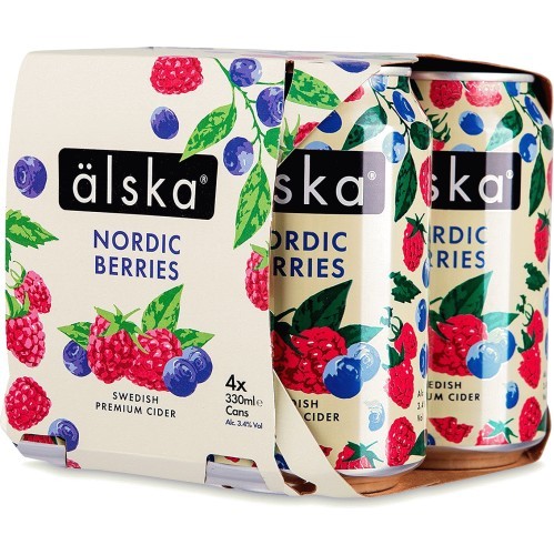 Älska NORDIC BERRY Cider Kiste 24 x 440 ml / 4 % Schweden