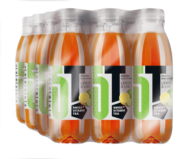 FiveTea Vitamin Tee LEMON - LIME PET Kiste 24 x 500 ml Schweiz