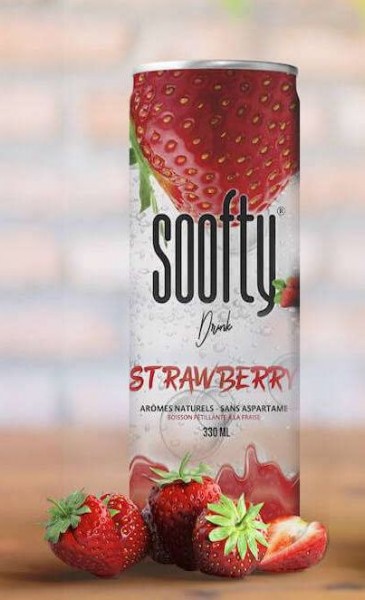 soofty Drink STRAWBERRY in PET Dose Kiste 24 x 330 ml Frankreich