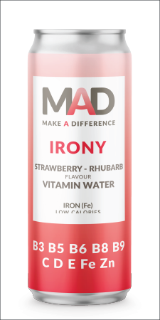 MAD IRONY Strawberry & Rhubarb Vitamin Water 330 ml Switzerland