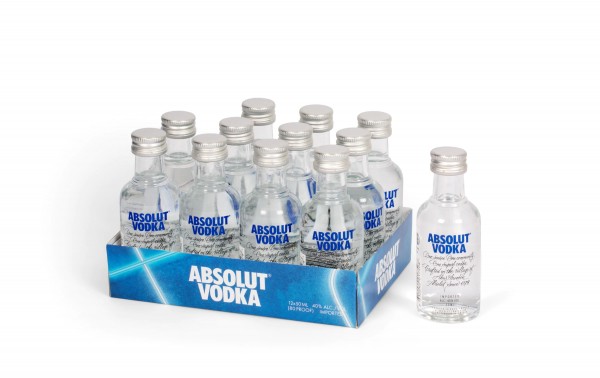 Absolut BLUE MINIATURE Box 12 x 5 cl / 40 % Schweden