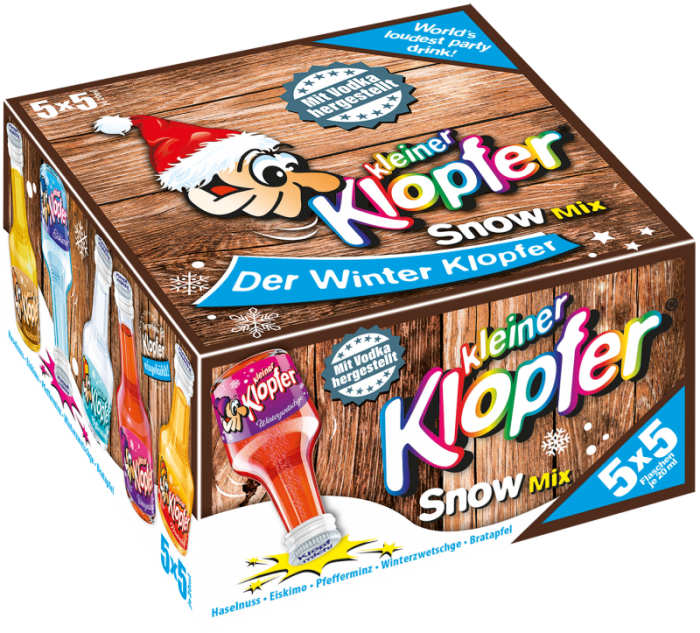 Kleiner KLOPFER SNOW Mix Box 25 x 2 cl / 16 % Italien | Shots | Drink-Shop