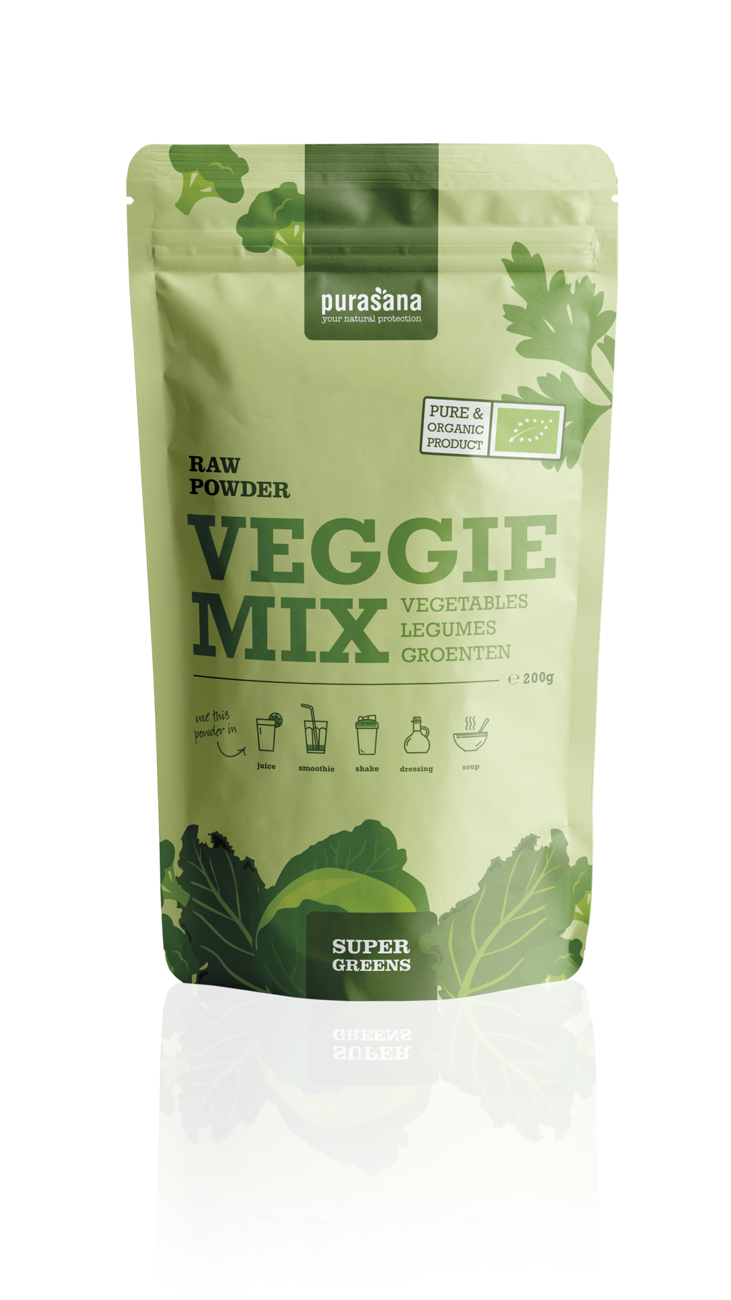 Purasana Superfood GREENS VEGGIE MIX Vegetables Mix Raw Powder 200