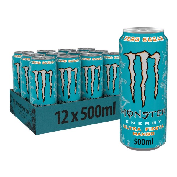 MONSTER Energy ULTRA FIESTA MANGO Zero Kiste 12 x 500 ml UK