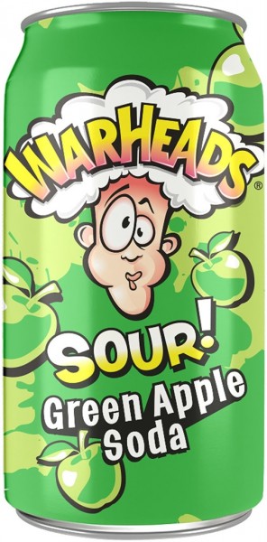 WARHEADS Sour GREEN APPLE Soda 355 ml USA