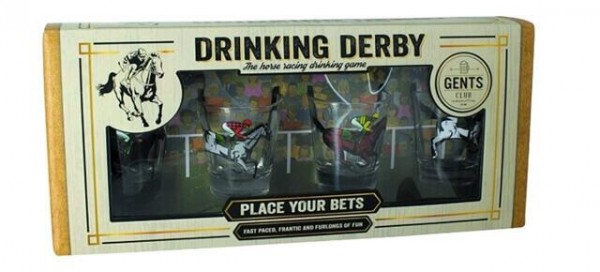 Trinkspiel DRINKING DERBY mit 4 Gläsern by Gents Club Quality