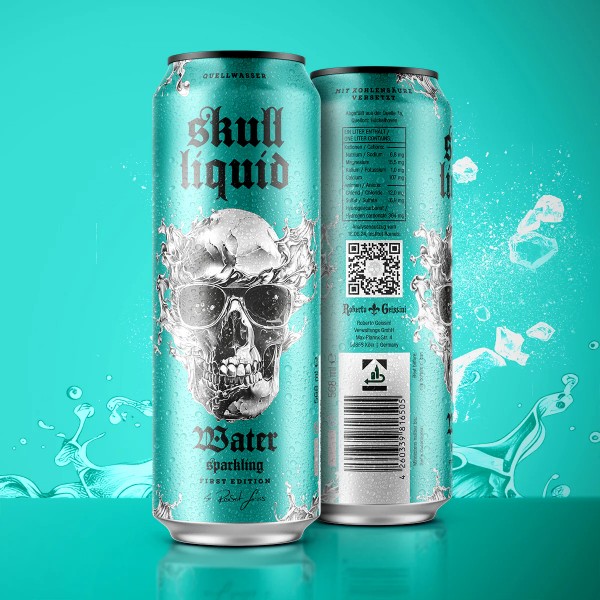 Skull Liquid Wasser SPARKLING Kiste 12 x 568 ml Deutschland