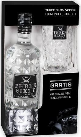 THREE SIXTY Geschenkset mit einem Glas 70 cl / 37.5 % Deutschland