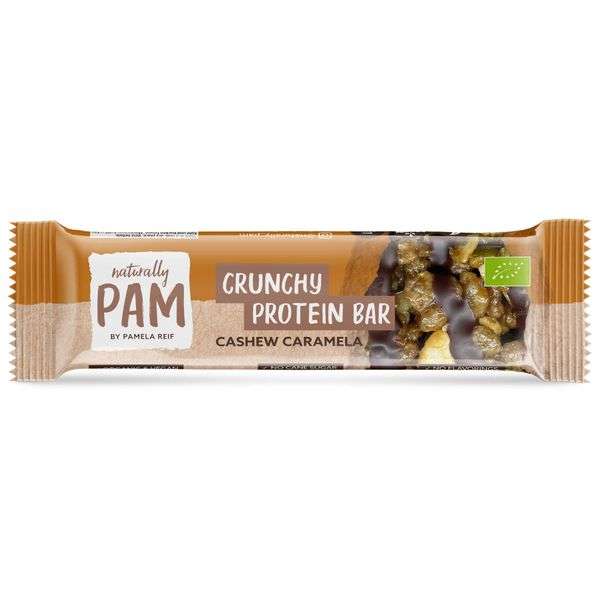 naturally PAM Crunchy Protein Bar CASHEW CARAMELA by Pamela Reif Box 12