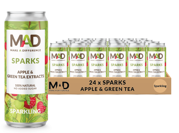 MAD SPARKS Apple & Green Tea box 24 x 330 ml Switzerland