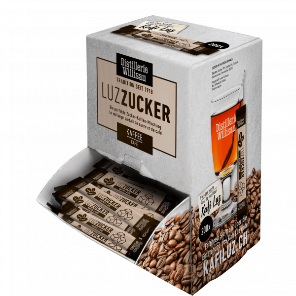 KAFI LUZ ZUCKER STICKS mit Kaffee perfekt gemischt BOX 200 x 5 Gramm Schweiz
