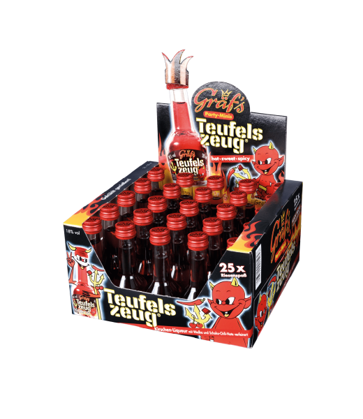Gräf's TEUFELS ZEUG hot sweat spicy Shot Box 25 x 2 cl / 18 % Deutschland