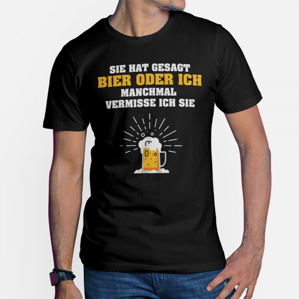 ShirtStar Premium BIER ODER ICH T-Shirt HERREN Schwarz div. Grössen