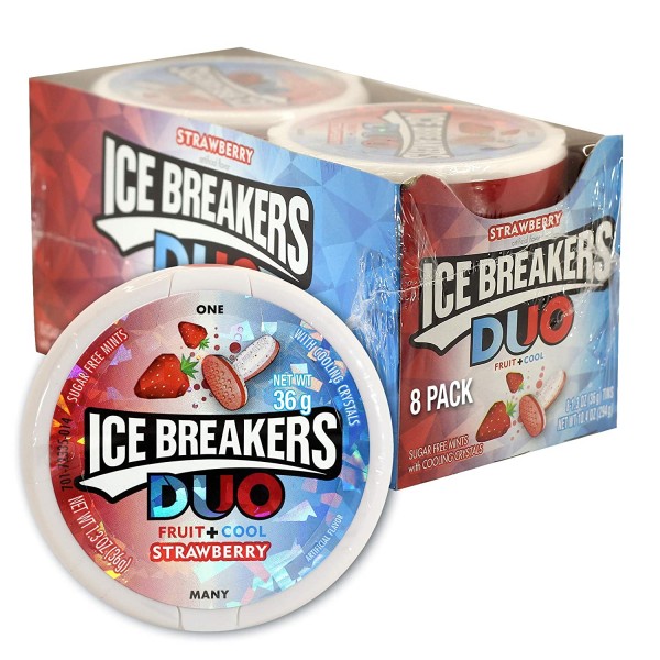 Ice Breakers DUO Mint / Strawberry Box 8 x 42 Gramm USA