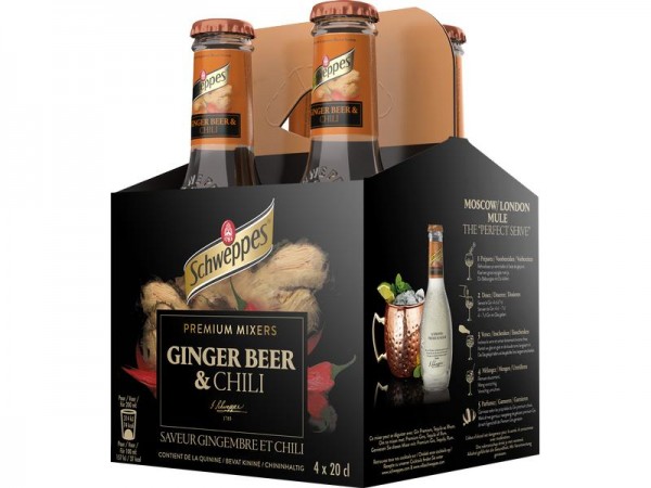 Schweppes Premium Mixer Ginger Beer Kiste 24 x CHILI 200 ml UK