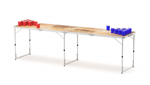 Beer Pong Tisch zusammenklappbar Holzoptik 240 x 60 cm