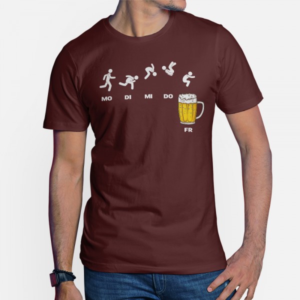 ShirtStar Premium WOCHENPLAN T-Shirt HERREN Burgundy div. sizes