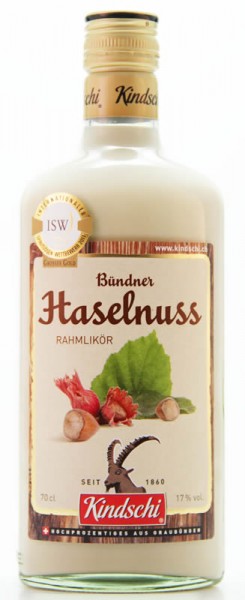 Bündner HASELNUSS Rahmlikör 70 cl / 17 % Schweiz