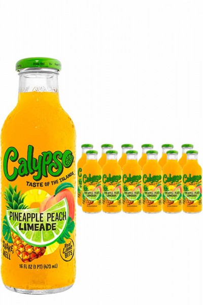 CALYPSO PINEAPPLE PEACH Lemonade Kiste 12 x 473 ml USA