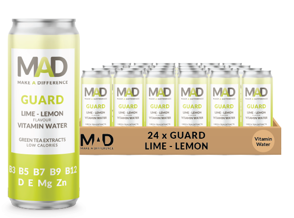 MAD GUARD Lime & Lemon Vitamin water case 24 x 330 ml Switzerland