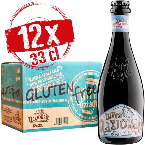 Birra BALADIN NAZIONALE GLUTENFREI Blond Ale Beer Kiste 12 x 330 ml / 6.5 % Italien